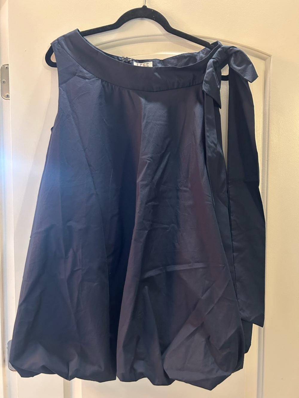 TCEC Navy A-Line Bubble Skirt with Side Bow